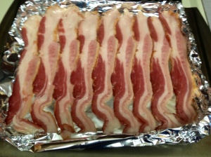 Foiled Sheet with Raw Bacon